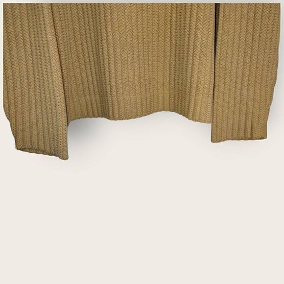 Aigle Mens Sweater Sz XL Tan Long Sleeves 1/3 Zip Ribbed Knit Preppy Earthy - Picture 6 of 8